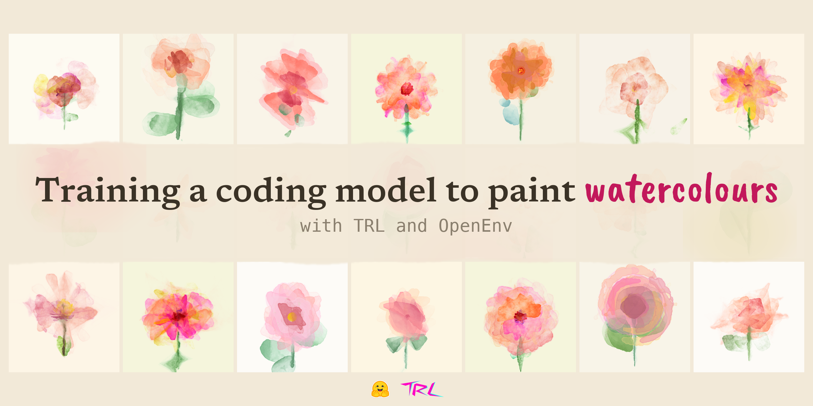 Training a coding model to paint watercolours