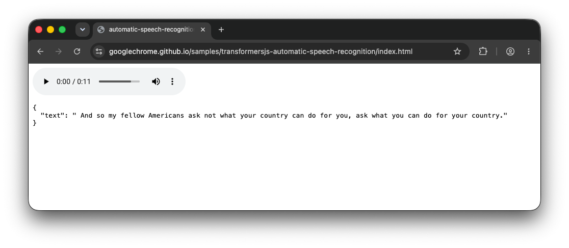 A minimalistic example of the automatic speech recognition pipeline.