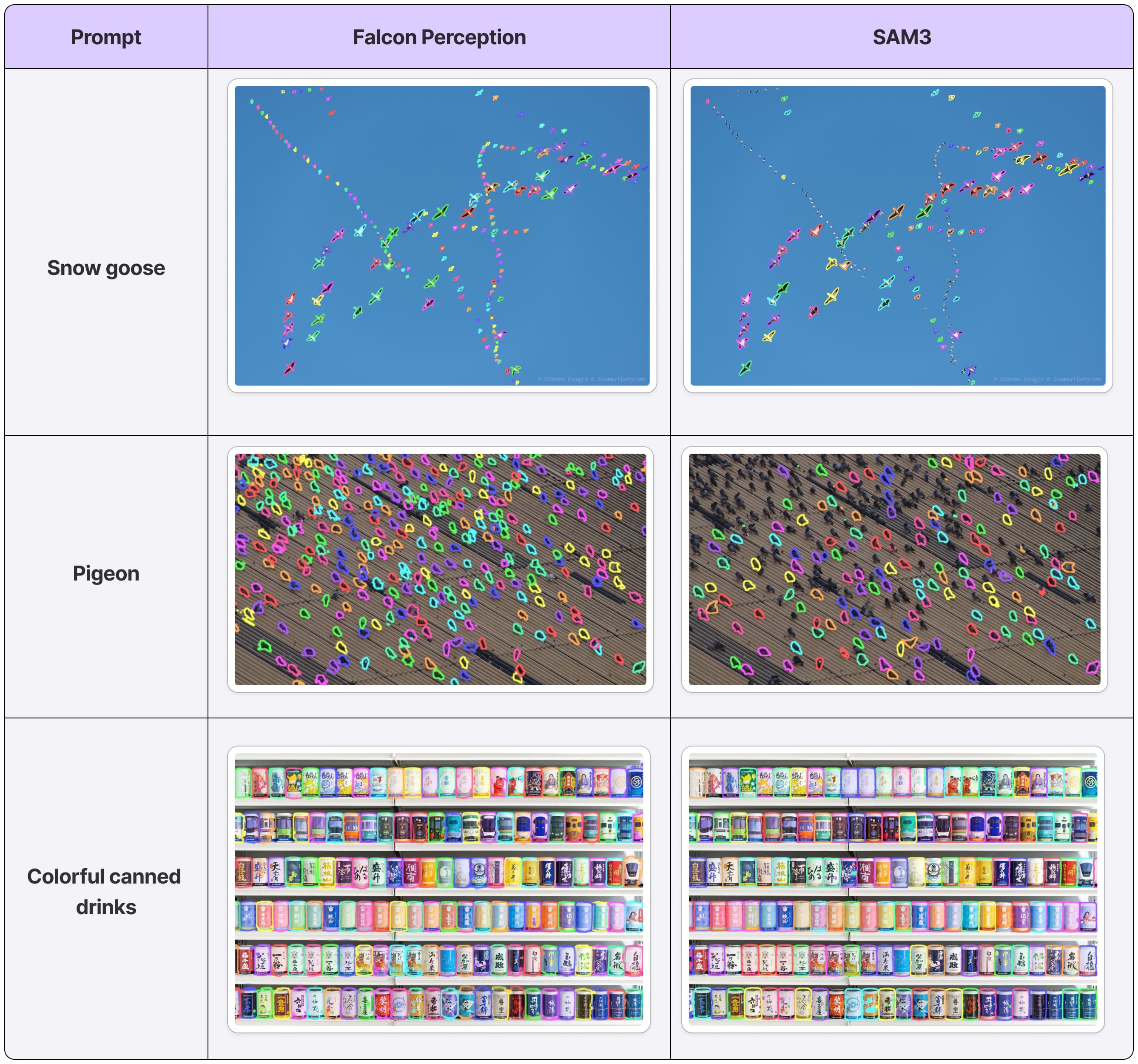 Dense split: Falcon Perception scales to hundreds of instances